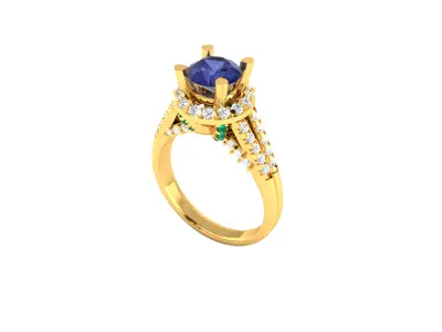 Women Ring  Render 3dm STL OBJ FBX Details 3D print model 215