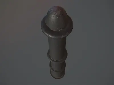 Barrier Bollard pack 5 Black v3 Low-poly 3D model