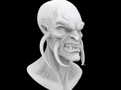 Alien Warrior Bust 3D Print Model 3D print model
