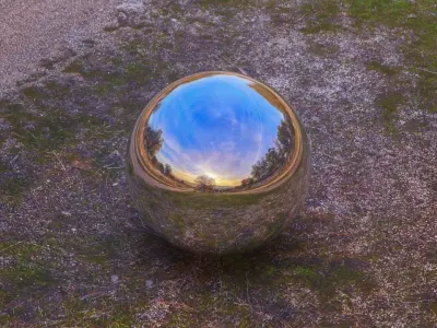 HDR AUTUMN SUNSET ON THE DIRT ROAD 3D model