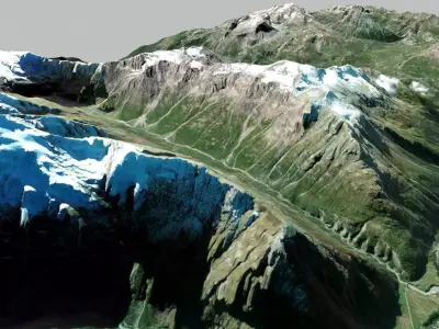  Lake Mont Cenis France and mountain landscape  3D model
