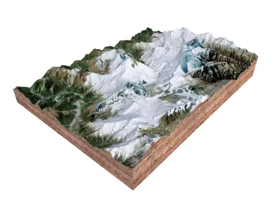 Dhaulagiri Mountain Range Nepal 3D model