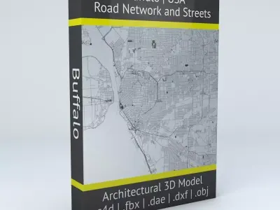 Buffalo Road Network and Streets 3D model