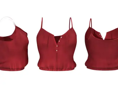 Crop Tank Top Low-poly 3D model
