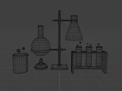 Chemical Elements Set Low-poly 3D model