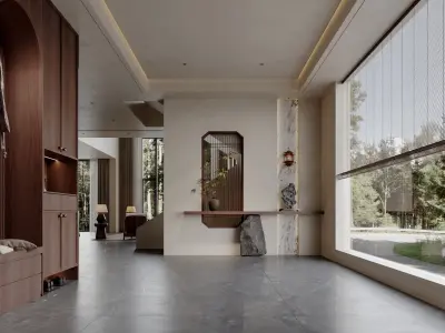 Villa interior scene 3D model