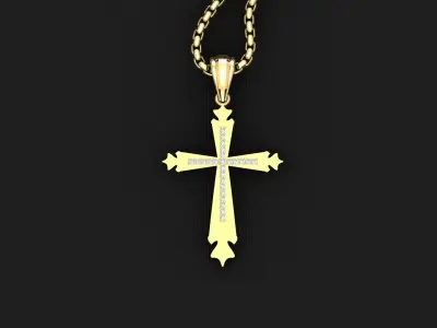 Cross Light Gold 3CP027 3DM STL 3D model