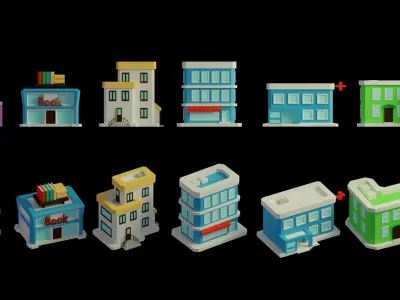 LowPolyCity city Low-poly 3D model