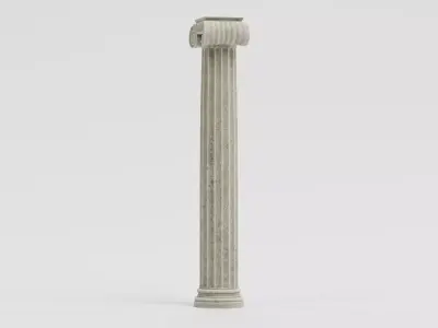 Ionic Column V2 - Old Volute Classical Pillar 3D model