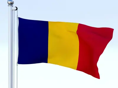 Animated Chad Flag Low-poly 3D model