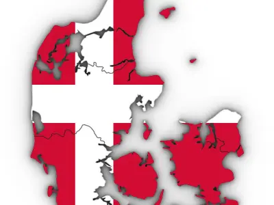 3d Political Map of Denmark 3D model