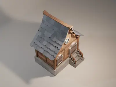 Toon Cottage 3D model