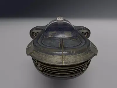 3D Weathered Landspeeder Hovercraft Vehicle 3D model