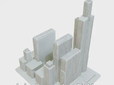 Futuristic Skyscraper Architectural Model Low-poly 3D model