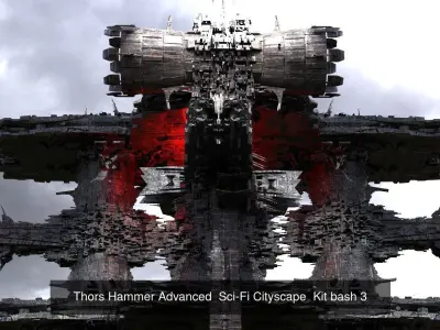 Sci-Fi collection Mega city ship collection 1 3D Model Pack