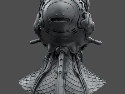 Realistic Cyberpunk Helmet 3D model
