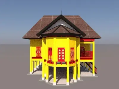 RUMAH TRADISIONAL MELAYU SARAWAK BUMI KENYALANG Free 3D print model