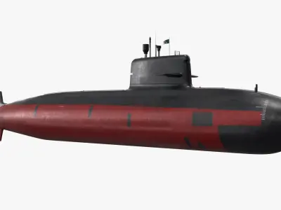  Type 039A Submersible With Pakistan Flag Rigged for Cinema 4D 