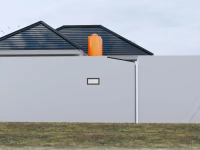 Minimalist Modern House one floor Full Interior Furniture 3D model