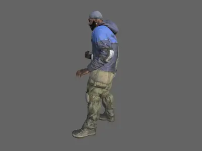 Man Survivor Low-poly 3D model