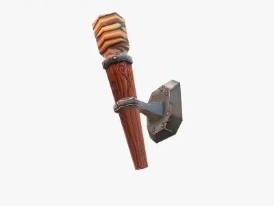 Torch Hand Paint Low-poly 3D model