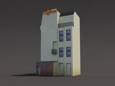 Apartment House Low Poly 3d Model 154 Low-poly 3D model