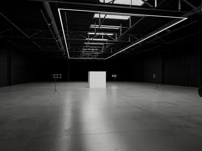 Hangar Interior Low-poly 3D model