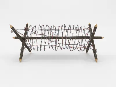 Lowpoly Barb Wire Obstacle Low-poly 3D model purchase