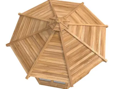 Octagonal Sunroom Gazebo Forever Redwood  3D model