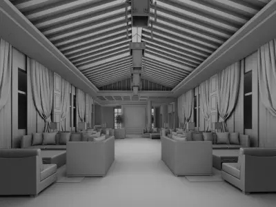 Business Restaurant - Coffee - Banquet  122 3D model