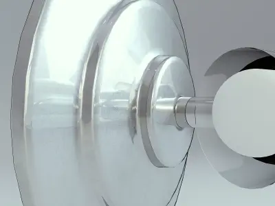Wall Lamp Single Silver 4 3D model