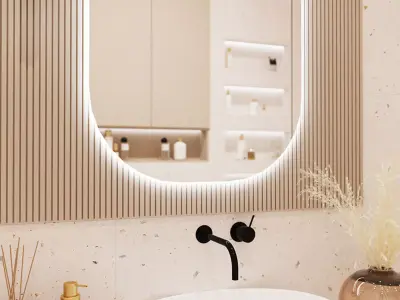 Shower room in modern style 3D model