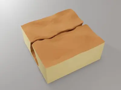 Isometric canyon walkthrough Low-poly 3D model