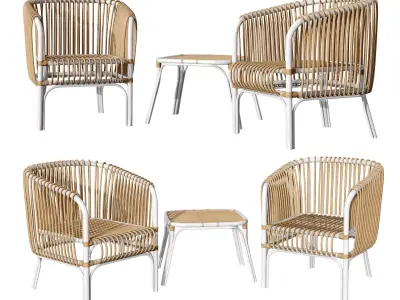 Rattan outdoor set  3D model