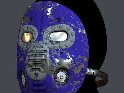 Gas mask helmet 3d model scifi Low-poly  Low-poly 3D model