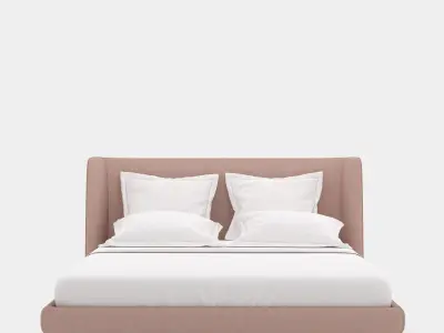 Bed with round headboard 3D model
