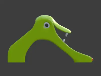 Kids Dragon Shaped Slide  Low-Poly 3D Model 3D model