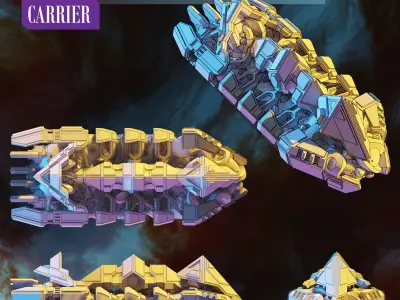 Twilight Imperium - Mahact Ships - 3D Print Models 3D print model