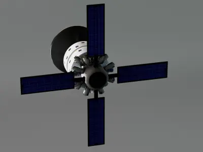 Explorer space station Low-poly 3D model
