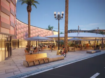 The modern plaza shopping mall 3D scene 3D model