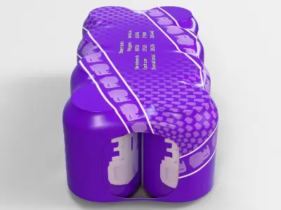 8 pack 250ml - 25cl  beer can shrinkwrap 3D model