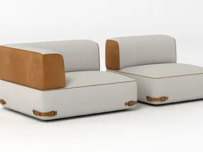Fendi Soho Sofa Set 3D model