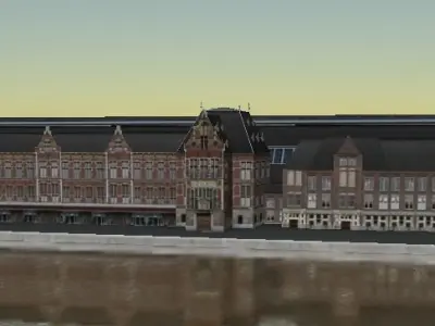 Amsterdam Cetraal station low-poly 3d model 3D model