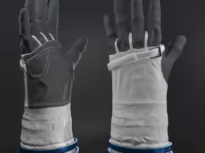 Space gloves Low-poly 3D model