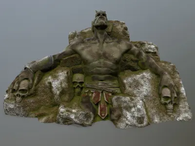 Stone Worrior Low-poly 3D model