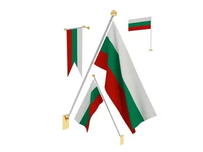 Flags of Bulgaria 3D model