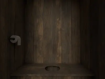 Wooden Outhouse PBR 3D Model 3D model