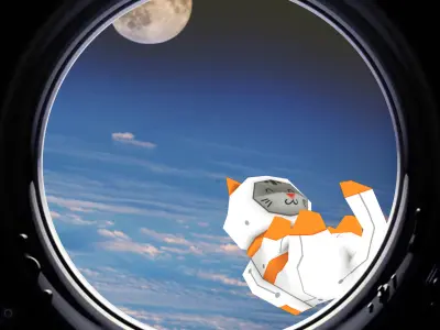 astronaut cat low poly Low-poly 3D model