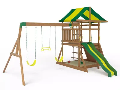 Mount McKinley Wooden Swing Set 3D model