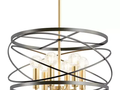 vele-luce-florence-vl5092p06 light chandelier in brass and gold 3D model